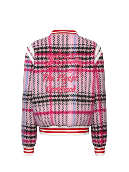 "Da Flyest" Mohair Pink Grids Jacket